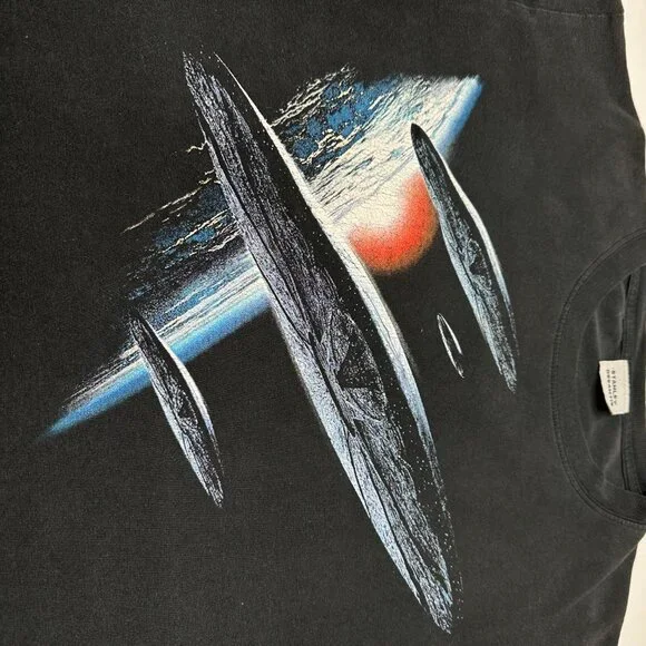 Vintage 1996 Independence Day Movie T-Shirt Stanley DeSantis Made in USA Large - Picture 5 of 11